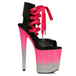 850-Braxton, 8 Inch Platform Sandal With Two-Tone Platform -Funky Lingerie Outlet 850 Braxton pnk 96417.1669498055
