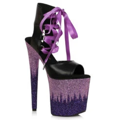 850-Braxton, 8 Inch Platform Sandal With Two-Tone Platform -Funky Lingerie Outlet 850 Braxton pur 39326.1669744243