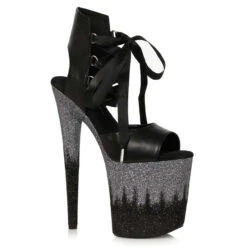 850-Braxton, 8 Inch Platform Sandal With Two-Tone Platform -Funky Lingerie Outlet 850 Braxton silv 75226.1669497967