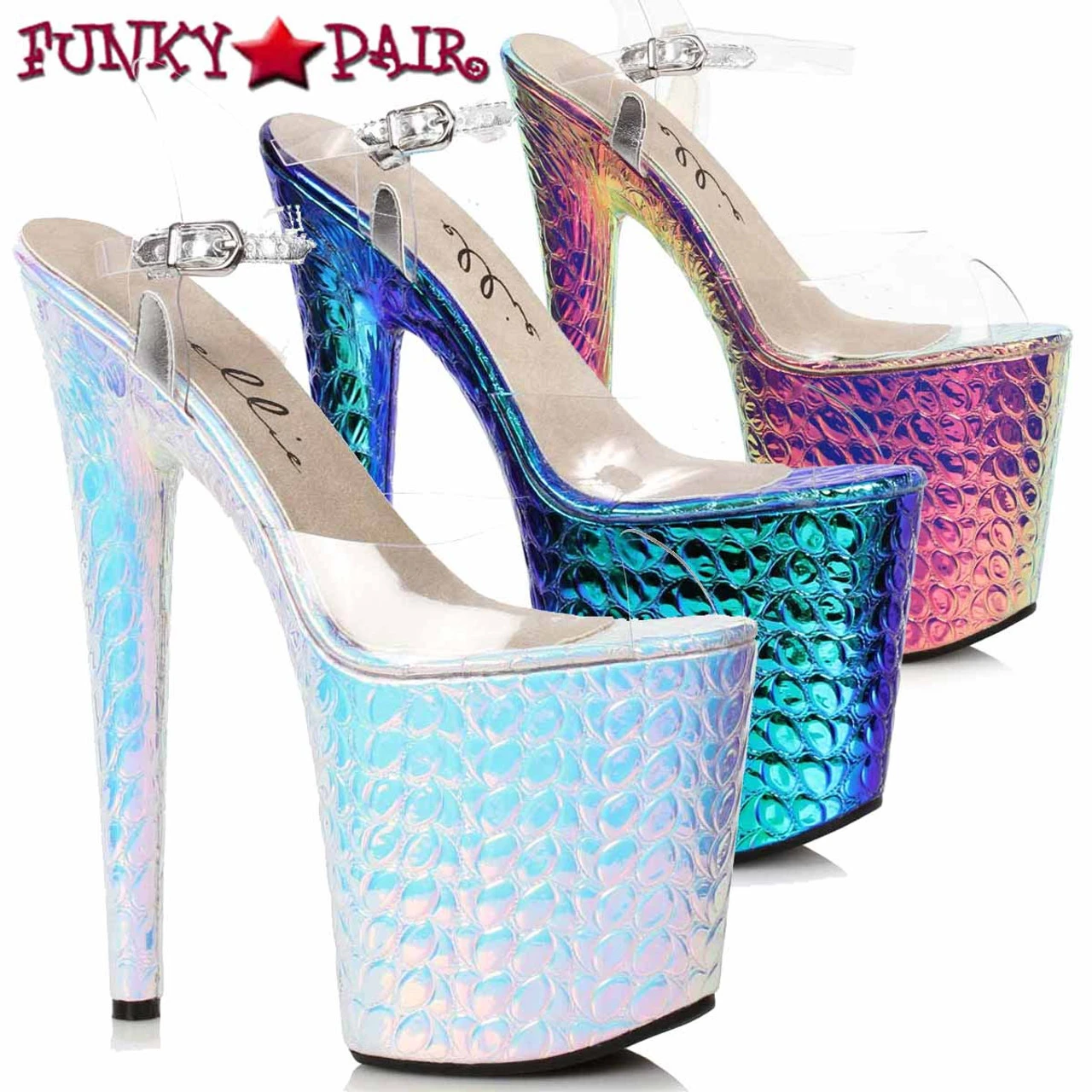 Ellie Shoes | 850-SUGAR, Hologram Platform Sandal 4 Ellie Shoes | 850-SUGAR, Hologram Platform Sandal - Image 2