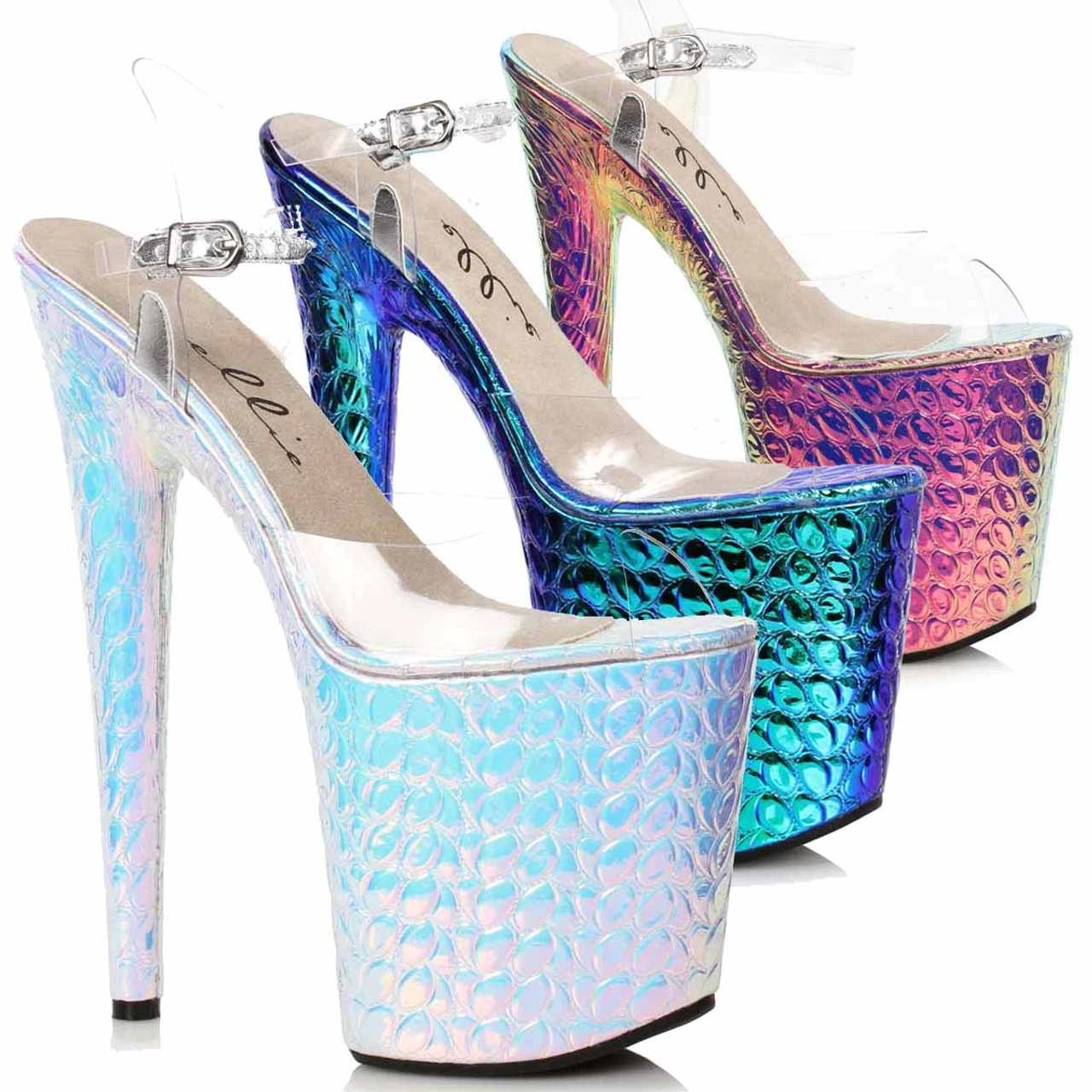 Ellie Shoes | 850-SUGAR, Hologram Platform Sandal 3 Ellie Shoes | 850-SUGAR, Hologram Platform Sandal