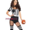 LA-85436, No Rules Referee Romper Costume 1 LA-85436, No Rules Referee Romper Costume -Funky Lingerie Outlet 85436 08391.1665706622