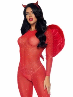 LA85636, Sheer Rhinestone Catsuit By Leg Avenue -Funky Lingerie Outlet 85636 003 003 58400.1631743014