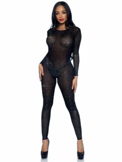 LA85636, Sheer Rhinestone Catsuit By Leg Avenue -Funky Lingerie Outlet 85636 01 001 01343.1631742979