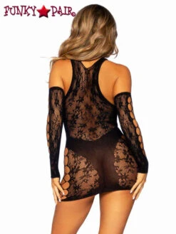 LA86129, Lace And Net Racer Back Mini Dress Set By Leg Avenue -Funky Lingerie Outlet 86129 002 001 13454.1709341099