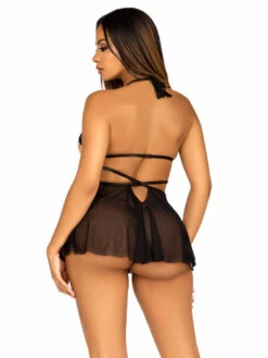 LA86141, Open Cup Lace & Mesh Babydoll By Leg Avenue -Funky Lingerie Outlet 86141 002 001 24039.1683068101