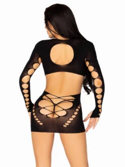 LA86142, Faux Lace Up Mini Dress By Leg Avenue -Funky Lingerie Outlet 86142 002 001 33745.1683067251