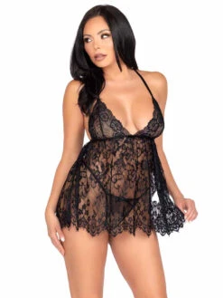 LA86144, Floral Lace Babydoll By Leg Avenue -Funky Lingerie Outlet 86144 003 001 22663.1683068397