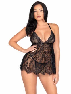 LA86144, Floral Lace Babydoll By Leg Avenue