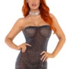 LA86151, Sheer Luxe Rhinestones Tube Dress