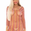 Leg Avenue | LA86158, Rainbow Zig Zag Net Dress
