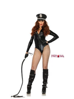 LA-86695, Sexy Wet Look Zipper Front Bodysuit Romper Costume -Funky Lingerie Outlet 86695 A1956 black 23627.1562356436