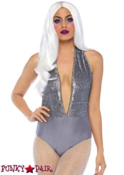 LEG AVENUE LA-86740, Sequin Halter Rave Wear Outfit -Funky Lingerie Outlet 86740 Grey 72758.1659978183