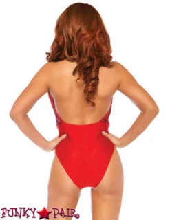 LEG AVENUE LA-86740, Sequin Halter Rave Wear Outfit -Funky Lingerie Outlet 86740 Red back 42609.1659978183