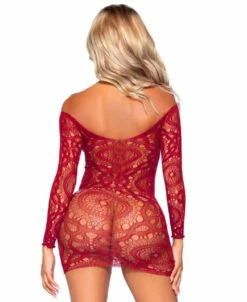 LA86794, Crochet Lace Mini Dress -Funky Lingerie Outlet 86794 Bur B 81393.1709342191