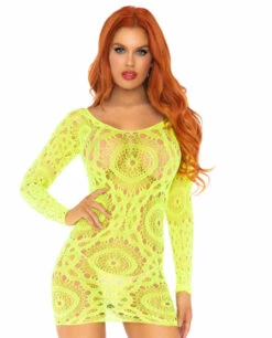 LA86794, Crochet Lace Mini Dress -Funky Lingerie Outlet 86794 Y 60163.1709342155