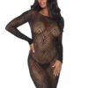 LEG AVENUE LA86800, Chevron Net Body Con Dress -Funky Lingerie Outlet 86800 001 001 07725.1556121784