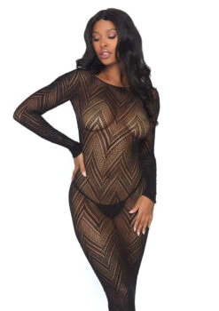 LEG AVENUE LA86800, Chevron Net Body Con Dress