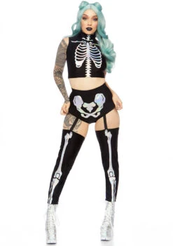 LA-86870, Holographic Skeleton Costume -Funky Lingerie Outlet 86870 01 001 26720.1571114727
