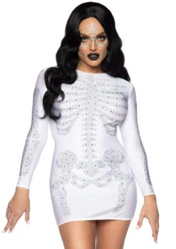 LA86928, Skeleton Dress By Leg Avenue -Funky Lingerie Outlet 86928 White 10896.1631899558