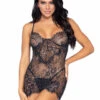 Leg Avenue | LA86955, Rhinestone Lace Mini Dress Set -Funky Lingerie Outlet 86955 003 001 81119.1668582259