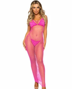 LA86963, Woven Twist Net Maxi Long Dress By Leg Avenue -Funky Lingerie Outlet 86963 NP F 48032.1709342844