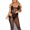 LA86967, Net And Opaque Bodysuit With Skirt By Leg Avenue