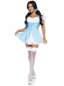 LA86988, Gingham Dress With Split Skirt By Leg Avenue -Funky Lingerie Outlet 86988 01 059 13193.1658012284