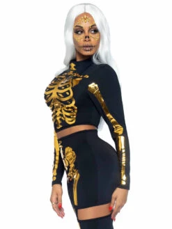 LA87061, Golden Skeleton Set By Leg Avenue -Funky Lingerie Outlet 87061 004 054 03645.1631742442