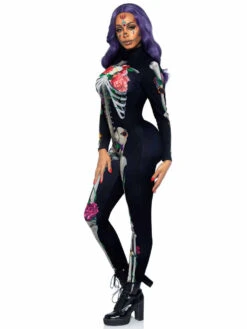 LA87066, Floral Skeleton Catsuit By Leg Avenue -Funky Lingerie Outlet 87066 04 101 65367.1631811465