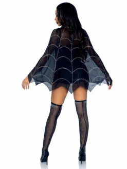 LA87082, Sheer Rhinestone Spiderweb Poncho By Leg Avenue -Funky Lingerie Outlet 87082 02 001 50105.1631812195