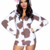 LA87100, Comfy Cow Romper By Leg Avenue