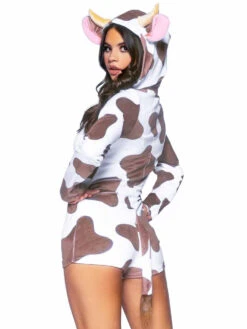 LA87100, Comfy Cow Romper By Leg Avenue -Funky Lingerie Outlet 87100 002 002 64554.1663224209