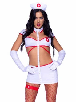 LA87130, Heart Stopping Nurse Costume By Leg Avenue