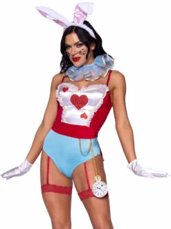 LA87139, Wonderland White Rabbit Costume By Leg Avenue