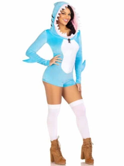 LA87184, Comfy Shark Romper By Leg Avenue -Funky Lingerie Outlet 87184 01 038 16647.1692770532