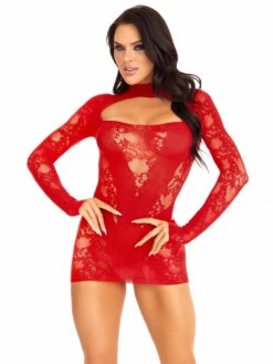 LA87204, Lace Keyhole Mini Dress -Funky Lingerie Outlet 87204 001 003 92114.1700327867