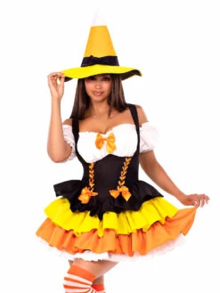 LA87267, Candy Corn Witch Costume By Leg Avenue -Funky Lingerie Outlet 87267 007 101 45445.1756334596