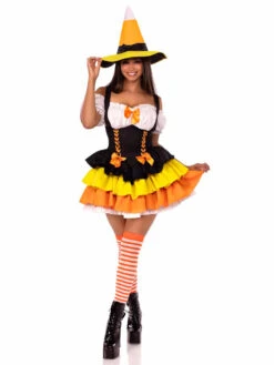 LA87267, Candy Corn Witch Costume By Leg Avenue -Funky Lingerie Outlet 87267 08 101 10745.1756334562