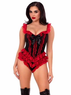 LA87290, Ruffle Bodysuit With Boning -Funky Lingerie Outlet 87290 001 011 87780.1756404727