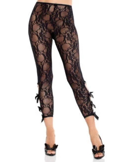 LA8813, Floral Lace Footless Tights