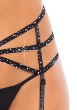 LA8885, Rhinestone Strappy Garter Belt -Funky Lingerie Outlet 8885 03 001 79152.1574316772