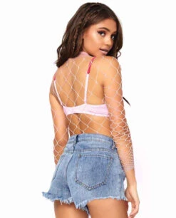 LA-89210, High Neck Fence Net Rave Outfits -Funky Lingerie Outlet 89210 Pink B 78598.1692291564