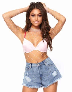 LA-89210, High Neck Fence Net Rave Outfits -Funky Lingerie Outlet 89210 Pnk 26761.1692291600