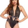 LEG AVENUE LA-89213, Lurex Lace Halter Teddy -Funky Lingerie Outlet 89213 01024.1510731606