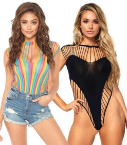 LEG AVENUE LA89222, Rave Shredded Cut Out Teddy