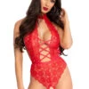 LEG AVENUE LA89245, Floral Lace Backless Teddy -Funky Lingerie Outlet 89245 01 003 73899.1574323100