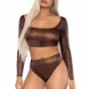 Leg Avenue | LA89262, Shimmer Crop Top And High Waist Thong -Funky Lingerie Outlet 89262 01 192 00536.1584844692