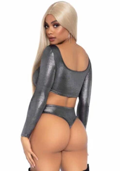 Leg Avenue | LA89262, Shimmer Crop Top And High Waist Thong -Funky Lingerie Outlet 89262 02 027 24351.1584844674