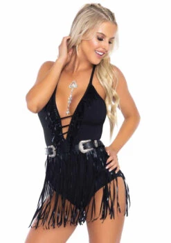Leg Avenue | LA89266, Fringe Halter Bodysuit